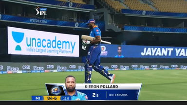 M13: DC vs MI   – Kieron Pollard Wicket
