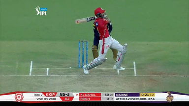 M44: KXIP vs KKR –  KL Rahul Six