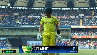 IND vs AUS 2023, 1ST ODI: Sean Abbott Wicket