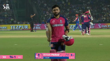 IPL 2025 M32: DC vs RR - Riyan Parag Wicket