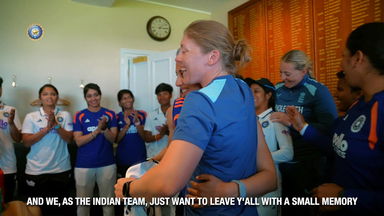 Team India's special tribute to Heather Knight and Tammy Beaumont