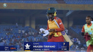 IND-W vs ZIM-W 2026, 3rd T20I: Chipo Mugeri-Tiripano Wicket