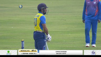 Chirag Khurana's resilient 55 (93) against Tripura