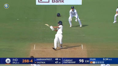 IND-W vs ENG-W 2023, 1st Test: Yastika Bhatia Six