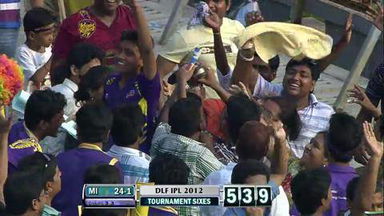 Match 58 KKR vs MI – Sharma's 1st Six