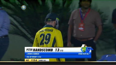IND vs AUS 2019, 1st T20I: Peter Handscomb Wicket