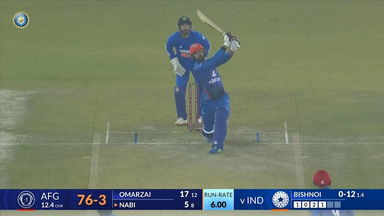IND vs AFG 2024, 1ST T20I: Mohammad Nabi Six