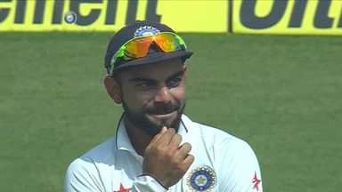 That's a direct hit - not at the stumps, on the helmet