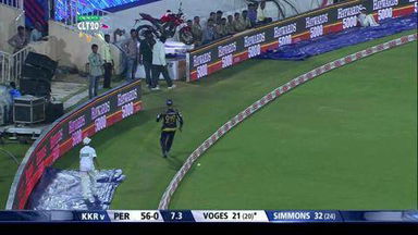 CLT20 2014 M10: KKR vs PER  –   Adam Voges 71*