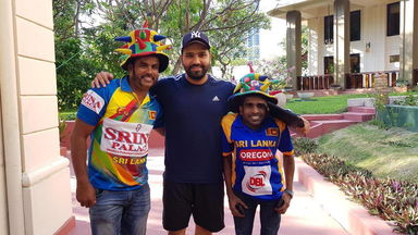 Rohit takes Sinhala lessons from locals