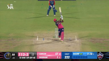 M56: DC vs RR  – Sanju Samson Six