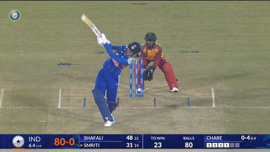 IND-W vs ZIM-W 2026, 2nd T20I: Smriti Mandhana Six