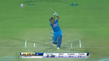 IND vs SL 2017, 2nd T20I: Rohit Sharma Six