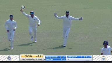 Ranji Trophy 2021-22, Punjab v Tripura: Tripura 2nd Innings Fall of Wickets