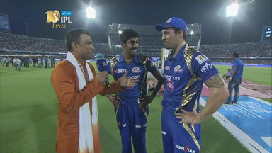 Final: RPS vs MI – Jasprit Bumrah & Mitchell Johnson Interview