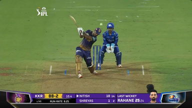 M56: MI vs KKR – Nitish Rana Six