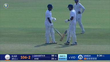 Ranji Trophy 2023/24, Vidarbha vs Karnataka, QF 1: R Samarth's opening act of 59(97)