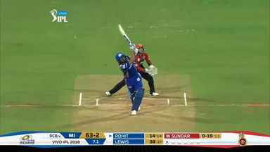 M14: MI vs RCB – Rohit Sharma Six