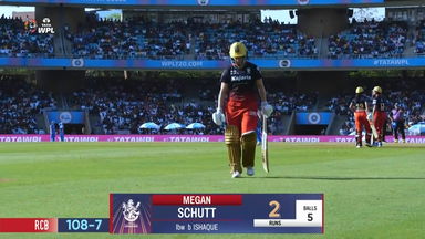 M19- RCB vs MI: Megan Schutt Wicket