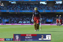M19- RCB vs MI: Megan Schutt Wicket
