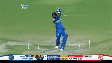M40: RR vs KXIP – Krishnappa Gowtham Six