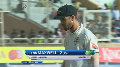 IND vs AUS 2017 - 3rd Test day 5 : Glenn Maxwell Wicket
