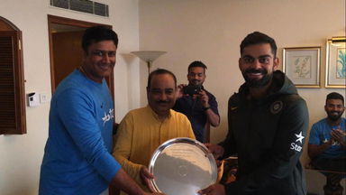 Team India felicitate Mane kaka for his selfless service