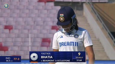 IND-W vs ENG-W 2023, 1st Test: Yastika Bhatia Wicket