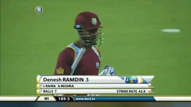 2ND ODI: IND vs WI – Denesh Ramdin Wicket
