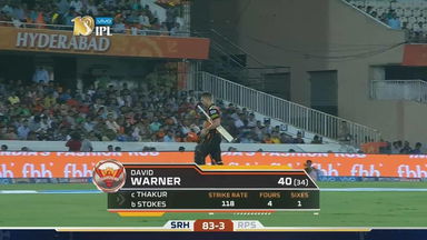 M44: SRH vs RPS – David Warner Wicket