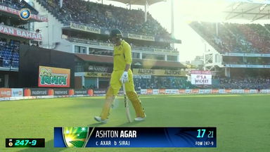 IND vs AUS 2023, 3RD ODI: Ashton Agar Wicket