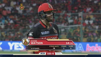 M17: RCB vs RPS – Shane Watson Wicket