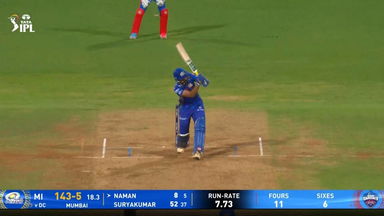 IPL 2025 M63: MI vs DC - Naman Dhir Six