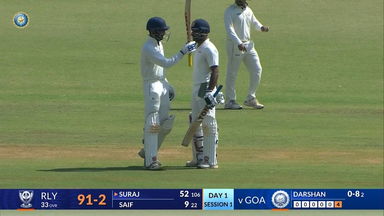 Ranji Trophy 2023/24, Railways vs Goa: Suraj Ahuja's patient 81(167)