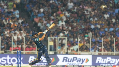 Clobbered: Abhinav Manohar thumps a 97m maximum