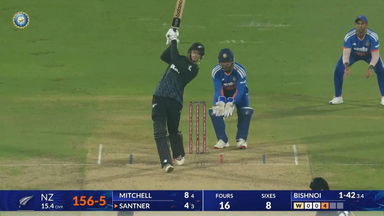 IND vs NZ 2026, 4th T20I: Mitchell Santner Six
