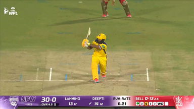 Six: Match 18, UP Warriorz vs Royal Challengers Bengaluru, WPL 2026: Deepti Sharma Six