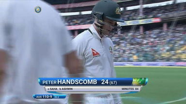 IND vs AUS 2017 - 2nd Test day 4 : Peter Handscomb Wicket