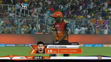 Q2: SRH vs KKR – Deepak Hooda Wicket