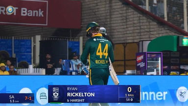 IND vs SA 2025, 1st ODI: Ryan Rickelton Wicket