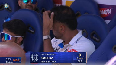 IND vs AFG 2026, Only Test: Mohammad Saleem Wicket