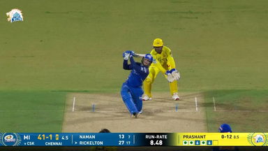 IPL 2026 M44: CSK vs MI - Ryan Rickelton Six