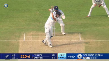 IND vs NZ 2024, 2nd Test: Mitchell Santner Six