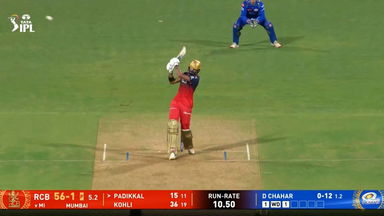 IPL 2025 M21: MI vs RCB - Devdutt Padikkal Six