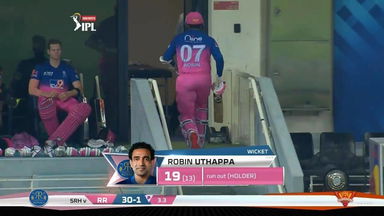 M40: RR vs SRH – Robin Uthappa Wicket