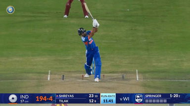 IND vs WI 2026, 2nd T20I: Shreyas Iyer Six