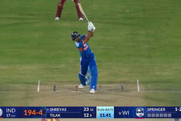 IND vs WI 2026, 2nd T20I: Shreyas Iyer Six