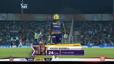 M52: KXIP vs KKR – Andre Russell Wicket
