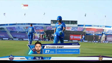 M42: KKR vs DC – Rishabh Pant Wicket