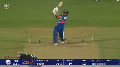 IND vs NZ 2026, 1st T20I: Rinku Singh Six